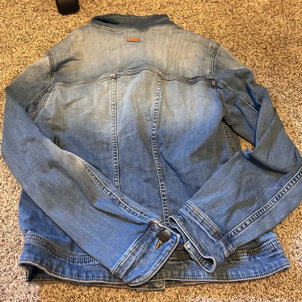 MNG Mango Jean Jacket Size L Two Tone Button Closures - Picture 5 of 7